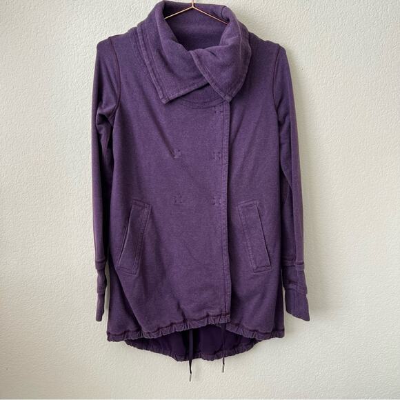 Lululemon Gratitude Wrap Heathered Deep Zinfandel Purple Sweatshirt Jacket - Picture 4 of 9